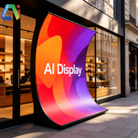 Écran LED incurvé souple Ai Display P1.8/P2/P2.5 7680Hz 1000 nits 8K IP65 étanche pour affichage public en intérieur