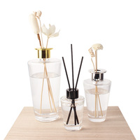 Flacon de parfum de luxe en verre 500 ml, grand diffuseur à bâtonnets d'arôme floral noir clair avec sérigraphie personnalisable