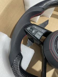Volant sport en fibre de carbone et cuir pour <span class=keywords><strong>Audi</strong></span> A4/A5/A6/A7/RS3/<span class=keywords><strong>RS6</strong></span>/RS7/C7/C8/B9/B9.5/S3/SQ5/Q3/Q7/Q8, Plug&Play - Product Image 2