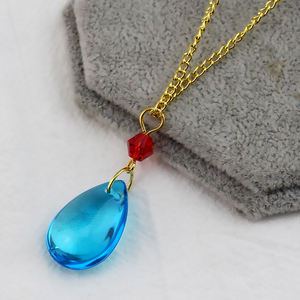 Collar Inspirado en el Anime El <span class=keywords><strong>Castillo</strong></span> Ambulante de Howl, Hauru Howl, Cristal Azul de <span class=keywords><strong>Austria</strong></span>, Colgante de Cosplay, Adorno, Joyería para Mujer, Regalo - Product Image 5