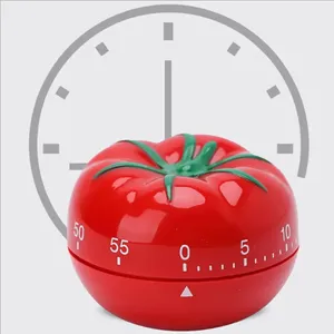 Minuteur de cuisine électronique et mécanique en forme de tomate, avec fonction de rappel, compte à rebours Pomodoro et alarme, outil de cuisson, minuteur de jeu, en plastique - Product Image 6