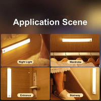 Lampu lemari LED, lampu kabinet Sensor gerak dapat diisi ulang untuk rumah