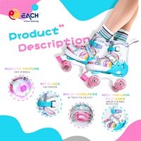 Patins à roulettes professionnels pour enfants à 4 roues, ajustables, avec semelle extérieure en cuir et PVC, pour le plaisir en extérieur (vente en gros)