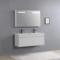 Sanitaire flotteur pvc armoire vanité salle de bain double lavabos mur suspendu monté 48 pouces salle de bain vanités