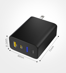 Nouvelle batterie externe étanche à charge rapide Type-C et USB-A, technologie GaN 20W/45W PD, 5000mAh avec prise secteur, portable, vente en gros d'usine - Product Image 5