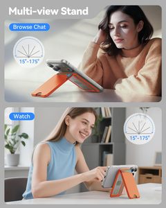 Porte-cartes professionnel et support magnétique pour téléphone 2-en-1, portefeuille fin en cuir PU MagSafe RFID pour iPhone, capacité 5 cartes - Product Image 3