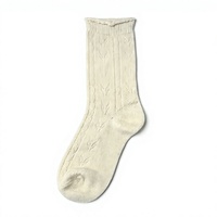Chaussettes montantes personnalisées en laine mélangée tricotée texturée à paillettes avec volants pour femme, idéales pour l'hiver et le quotidien – Vente en gros