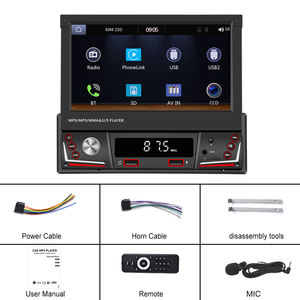 Podofo – lecteur MP5 de voiture à écran tactile rétractable HD, sans fil, Carplay, Android, <span class=keywords><strong>autoradio</strong></span>, BT, EQ, FM, AM, RDS +, télécommande, 1din, 7 pouces - Product Image 6