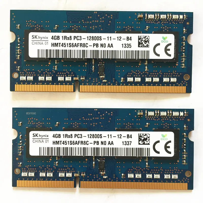 Hynix Memoria RAM DDR3 2GB/4GB/8GB 1600MHz Laptop PC3-10600 Nicht ECC ungepuffert CL9 2 Rx8 Dual Rank 204 Pin SODIMM
