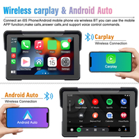 Grabadora de Doble Cámara para Motocicleta con Pantalla de 7 Pulgadas, CarPlay y Android Auto Inalámbricos, Bluetooth Integrado, Navegación GPS y Grabación en Bucle