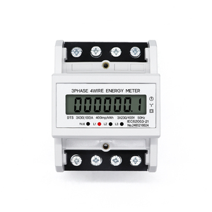Din Rail 3 giai đoạn 4 dây LCD hiển thị kỹ thuật số wattmeter Điện năng tiêu thụ năng lượng Đồng hồ điện kWh 230V 50/60Hz dts024 - Product Image 1