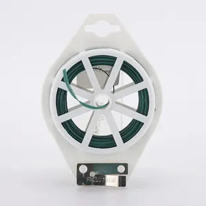 HD 50m * 0.45mm * 2.5mm stringhe da giardino riutilizzabili con rivestimento verde fermaglio per cavo da giardino