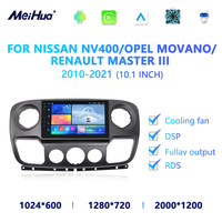Meihua Panneau de radio de voiture 10,1 pouces pour RENAULT Master OPEL Movano NISSAN NV400 2010+ Kit de tableau de bord Adaptateur de façade Console