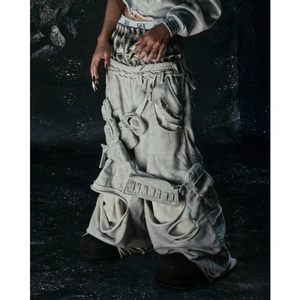 Pantalones Cargo Desestructurados Personalizados con Múltiples Bolsillos, Diseño Desgastado, Estilo Urbano, Joggers Tácticos Unisex - Product Image 1