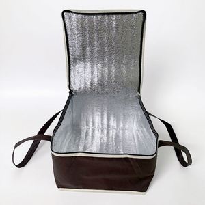 Custom Large Size Reusable Foldable Non-Woven Grocery Bags <b>Insulated</b> Food Delivery Cooler Bag for Cake Grocery - Product Image 2