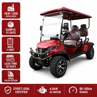 Carrito de Golf Eléctrico de 4 Plazas, Motor de CA de 4.0kW, Autonomía de 80-100KM, Vehículo de Baja Velocidad Homologado para Calle, Venta al por Mayor OEM ODM