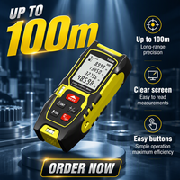 Télémètre laser numérique portable haute précision 50M/100M avec écran LCD pour la mesure en construction