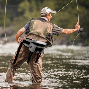 Bolsa de cintura para pesca, correa de hombro de lona impermeable de gran capacidad para cañas y aparejos, pesca en el mar, uso masculino multiusos - Product Image 3