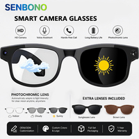 Lunettes de traduction intelligentes SENBONO G2pro, enregistrement vidéo 8MP, reconnaissance d'objets, appels sans fil, lunettes intelligentes avec IA
