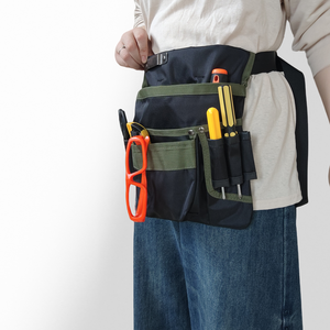 Sac de taille d'électricien Oxford-Sac à outils de rangement robuste, durable et portable en couleur noire et verte assortie - Product Image 4