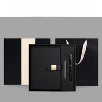 Ensemble de carnet de notes en cuir personnalisé A5 avec reliure cousue, stylo à encre gel, couverture rigide, cadeau d'affaires en soie personnalisé