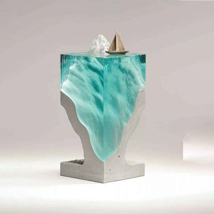 Sculpture créative en cristal glacier, ornement océanique en résine transparente, décoration de sol en fibre de verre cristal platine pour entrée d'hôtel - Product Image 4