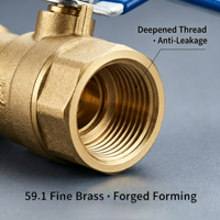 Katup Bola Saringan Y Kuningan DN15 1/2 Inci Berulir 2-in-1 Katup Filter Tempa CW617N Gagang Tuas Manual Pipa Air