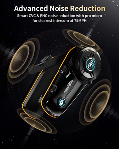 Fodsports FX8 Pro نظام اتصال داخلي لخوذة الدراجة النارية بتقنية بلوتوث يدعم 10 راكبين، سماعة رأس بلوتوث بمدى 2000 متر، إكسسوارات الدراجات النارية - Product Image 4
