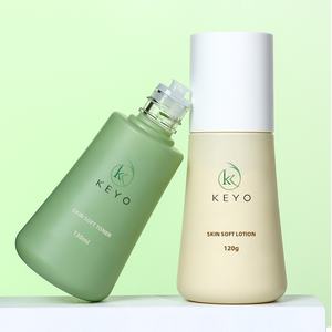 120ml-130ml Bouteille de lotion et de <span class=keywords><strong>toner</strong></span> pour la peau verte et <span class=keywords><strong>beige</strong></span> en forme de cône PET vide avec bouchon à vis blanc en gros - Product Image 1