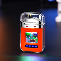Briquet électrique USB rechargeable à double arc plasma, design coupe-vent et sans flamme, lampe torche pour camping, randonnée et usage professionnel