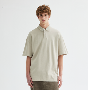 T-Shirt <span class=keywords><strong>Polo</strong></span> da Uomo di Alta Qualità 300gsm, 83% Cotone, Oversize, Tinta Unita, Manica Corta, per Sport - Product Image 2