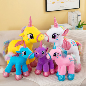 Boneka Hewan Unicorn Pelangi Kartun Berkualitas Tinggi Grosir untuk Anak Perempuan - Product Image 3