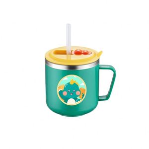 Children's Water <b>Cup</b> Cartoon Creative <b>Cup</b> Lid Double-Layer Insulation Anti-Scalding Scale <b>Straw</b> Sealed & Leakproof - Product Image 4