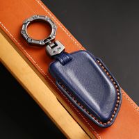 Étui de protection pour clé de voiture en cuir véritable fait main pour BMW E46 M5 M6 F20 3 GT3 GT5 1 3 5 Series