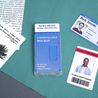 Porte-badge horizontal personnalisé en plastique ABS dépoli avec fente pour le pouce, distributeur de cartes rigides