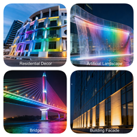 Projecteur mural LED extérieur intelligent CE/BIS RGBW IP67 DC24V flexible 25*26mm, pliable 3D pour hôtels, façades et commerces