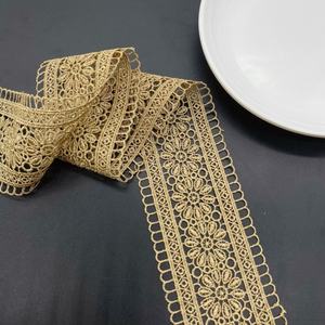 Produk baru aksesori pakaian: hiasan renda poliester emas untuk tekstil rumah. Hiasan renda renda renda Lolita. - Product Image 4