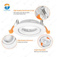 Boîtier de Spot Encastré en Aluminium Orientable pour Lampe LED GU10 MR16, Cadre Rond ou Carré, Luminaire de Plafond