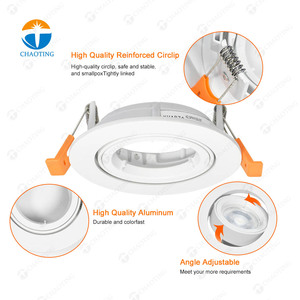 Nhôm Downlight Nhà Ở Điều Chỉnh LED Spot Lamp GU10 MR16 Vòng Vuông Spotlight Khung Trần Lịch Thi Đấu Spotlight Phù Hợp - Product Image 2