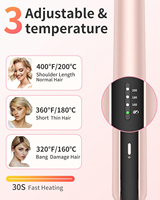 Mini Lisseur Boucleur USB Rechargeable en Céramique avec Écran LCD Portable