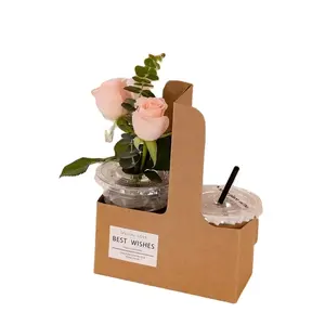 Kotak hadiah dekoratif bunga pernikahan ukuran kustom kotak hadiah indah dapat didaur ulang portabel