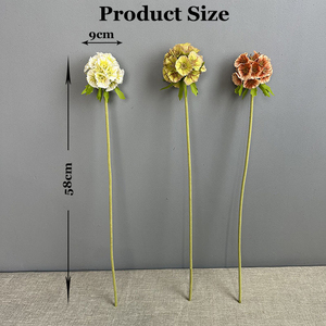 Chất Lượng Cao Duy Nhất Thân Cây Nhân Tạo Bất Cảm Ứng Lụa Trắng Scabiosa Hạt Giống Pod Hoa Cho Đám Cưới Nhà Trang Trí Nội Thất Cho Ngày Valentine - Product Image 4