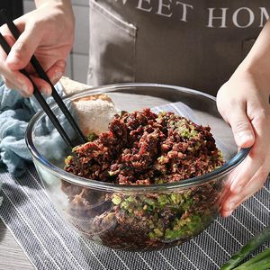 Bol à salade en verre sans BPA avec couvercle en plastique, 2 compartiments pour boîtes à lunch - Portable et écologique - Product Image 2