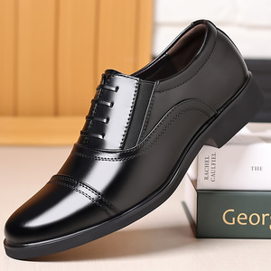 Chaussures habillées pour hommes d'affaires, bout pointu, à lacets, doublure en PU, semelle extérieure en caoutchouc, toutes saisons, pour le bureau, la carrière, les occasions formelles - Product Image 1