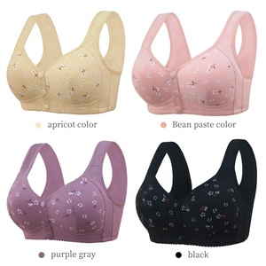 綿通気性の大きい大きい大きいプラス複数サイズのフロントオープンクロージャーブラを集めた快適な下着レディースワイヤーフリーブラ - Product Image 4