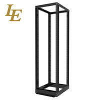 Baie de serveur ouverte 18U 19'' standard à 4 poteaux avec 4 roulettes, en acier SPCC, certifiée CE, charge statique 500 kg, thermolaquée, en stock