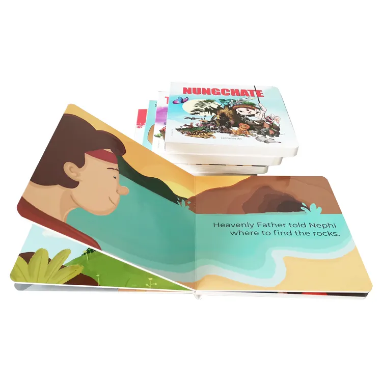 High Quality Eco-Friendly Custom Printed Cardboard Story Books For Babies With Film Lamination Surface Finish