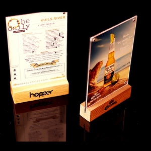 Acrylic dấu hiệu chủ A4 A5 rõ ràng dấu hiệu chủ bằng gỗ cơ sở Double-Side Bảng <span class=keywords><strong>menu</strong></span> t-hình acrylic đơn chủ hiển thị đứng - Product Image 4