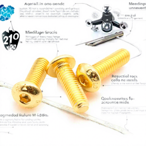 ISO規格 チタンメッキ クラス4.8 & 6.8 丸頭六角穴付きボルト アレンボルト メトリック/インチ チタンボルト M6 - Product Image 2