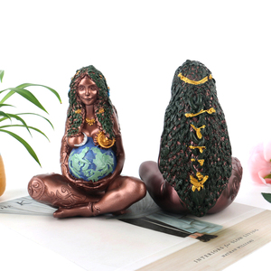 Vente en gros d'artisanat en résine de haute qualité Statue d'artisanat d'art écologique <span class=keywords><strong>Terre</strong></span> Mère pour méditer - Product Image 4